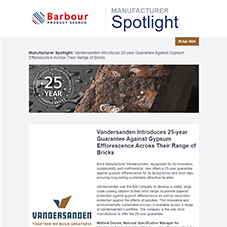 Manufacturer Spotlight | Vandersanden Introduces 25-year Guarantee Against Gypsum Efflorescence Across Their Range of Bricks